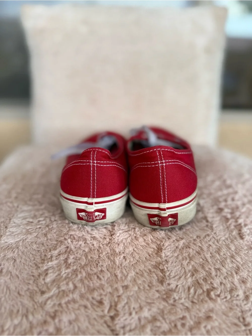 Vans Red Canvas Low-Top Sneakers